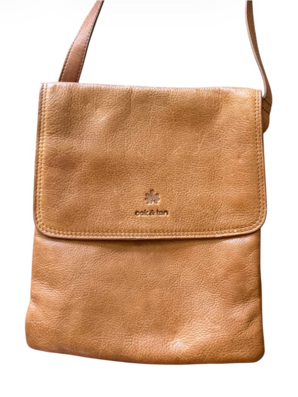 Oak & Tan Leather Crossbody Bag